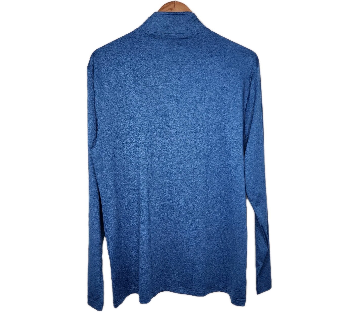 Heather Blue 1/4 Zip Long Sleeve Activewear Shirt Size M gallery