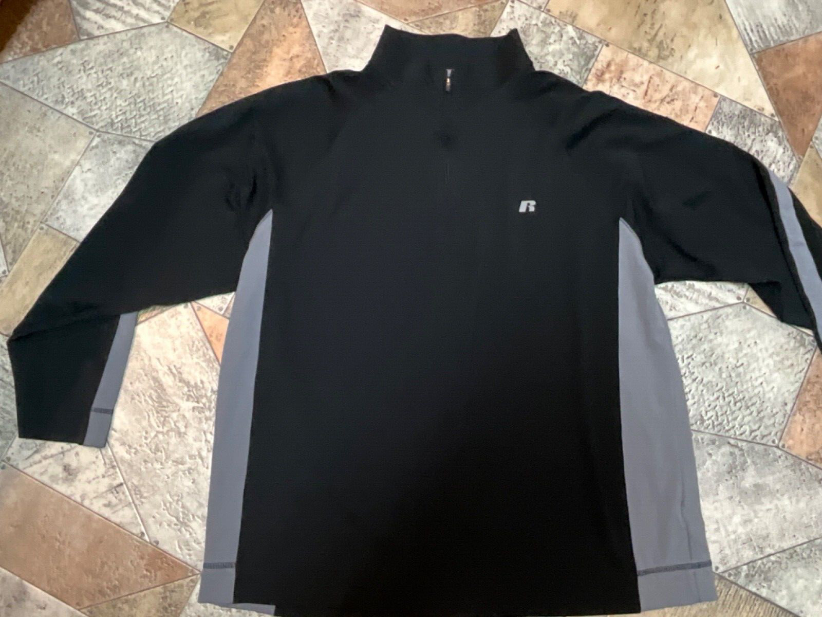 RUSSELL ATHLETICS DRI-POWER STRETCH LS ROOMY SHIRT ZIP FRONT SIZE XXL BLACK gallery