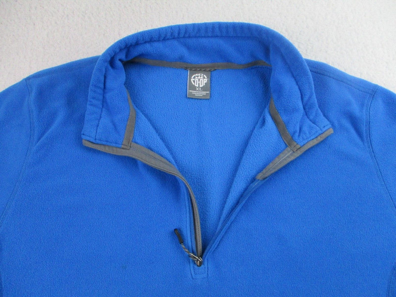REI Co-Op Sweater Mens XL Blue Long Sleeve 1/4 Zip Fleece Hiking Active Outdoor gallery