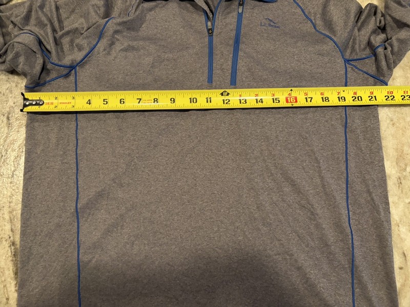 LL Bean Men’s Trail Tee Quick Dry 1/4 Zip Slightly Fitted Base Layer Large gallery
