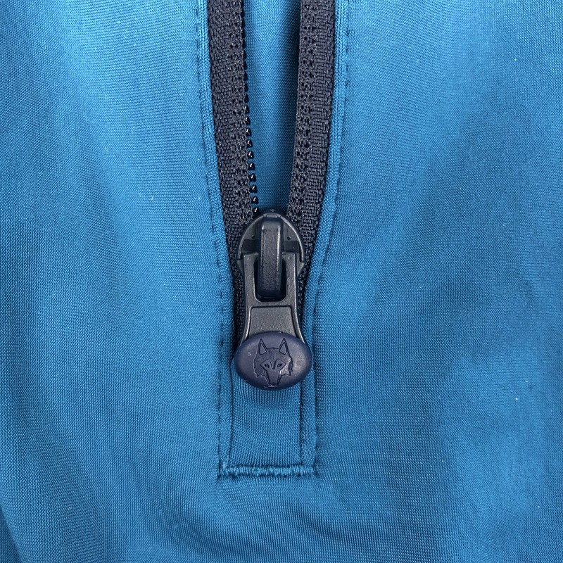 GREYSON Men's Wolf Logo Activewear Quarter Zip Pullover Shirt Size M Teal Blue gallery