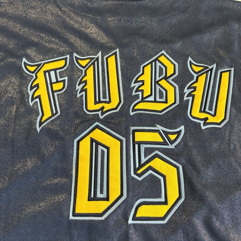 FUBU 05 Baseball Jersey Mens Size L Blue Y2K Baggy Classic Collection 1992 gallery