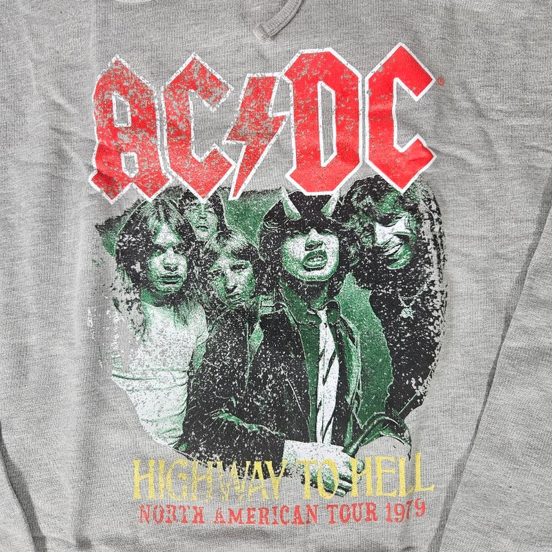 New Adult Unisex AC/DC Highway to Hell Hoodie Gray Sweatshirt Size Medium gallery