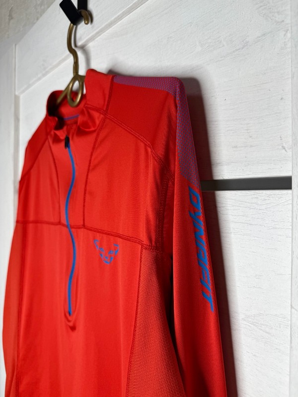 Dynafit React Dry 1/4 Zip Trail Running Shirt Men's Size L Red Long Sleeve Tee gallery