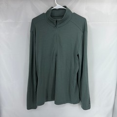 NOBULL Men XL Merino Wool 1/4 Zip Pullover Muted Green Long Sleeve Performance