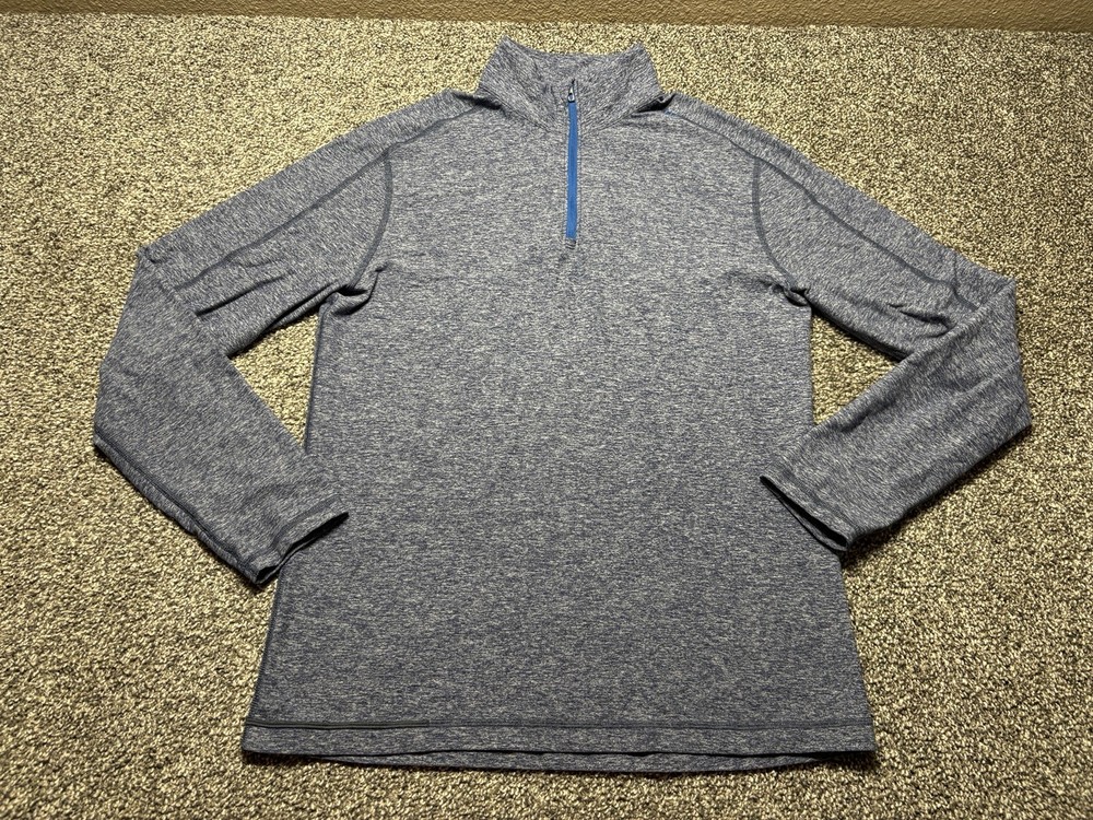Lululemon 1/4 Zip Pullover Mens Small Blue Heather Running Thumb Straps