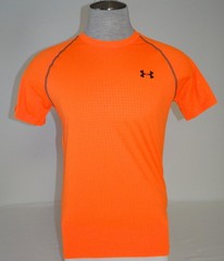 Under Armour UA Tech Orange Patterned Short Sleeve Athletic Shirt Men’s NWT