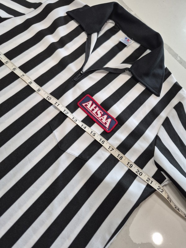 Referee Cliff Keen Athletic Stripped Unisex Collard Jersey Size M Made In Canada gallery