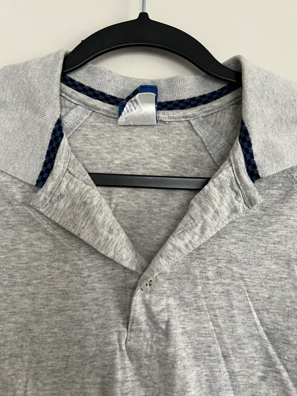 Vintage Nike John McEnroe 85 Challenge Court Checkerboard Tennis Polo Grey Large gallery