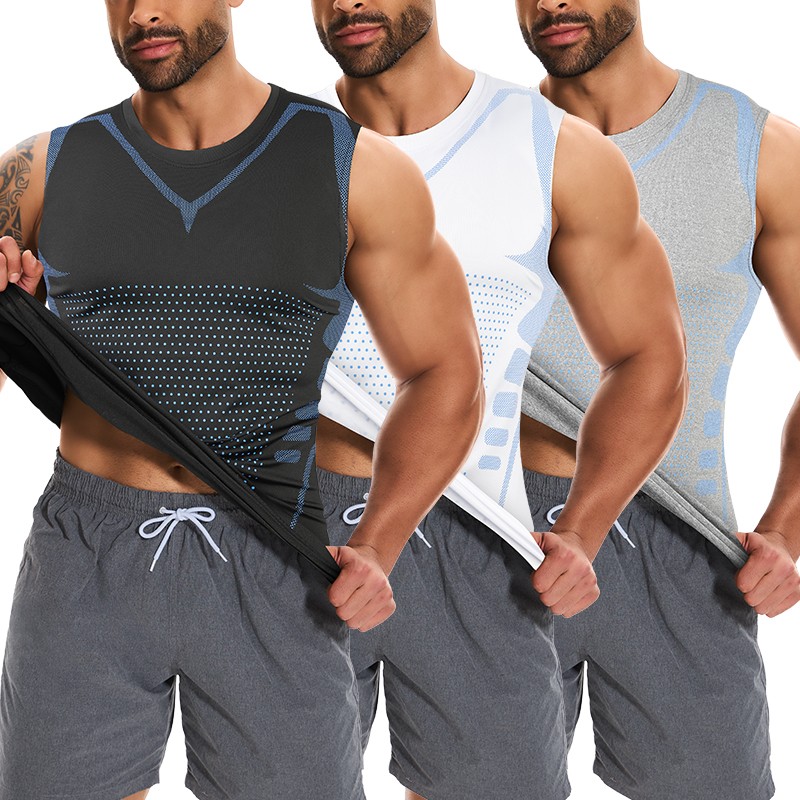 Men's Athletic Compression Shirt Workout Shaper Tank Top Fitness Base Layer Gym gallery