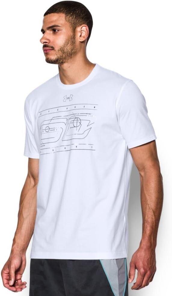 UNDER ARMOUR MEN'S SC30 MONIKER TEE SHIRT XLARGE, WHITE/SILVER/BLACK *NEW gallery