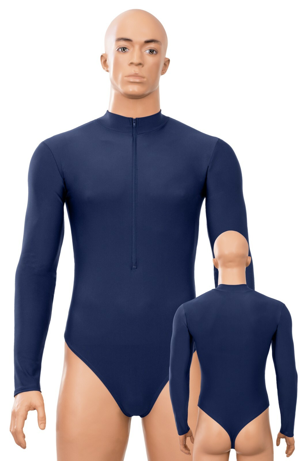 Mens String Body FRV Long Sleeves Matte Navy Sports Body Stretch Elastic Sports gallery