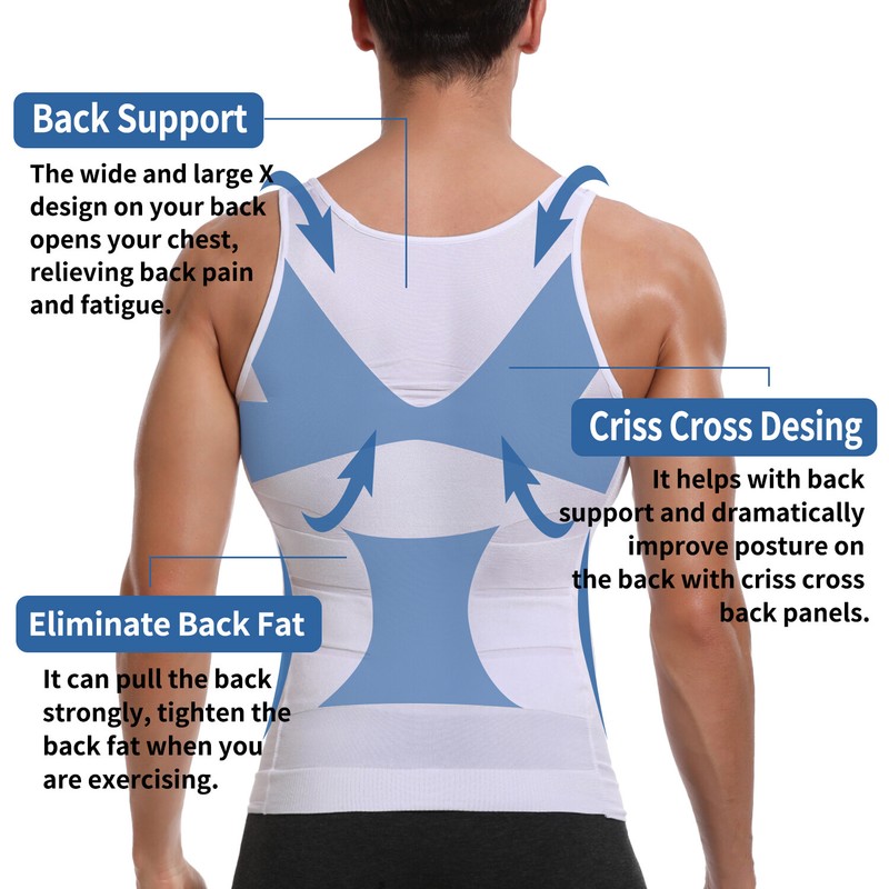 2/1PCS Men Body Shaper Slimming Tummy Vest Compression Shirt Tank Top Shapewear gallery