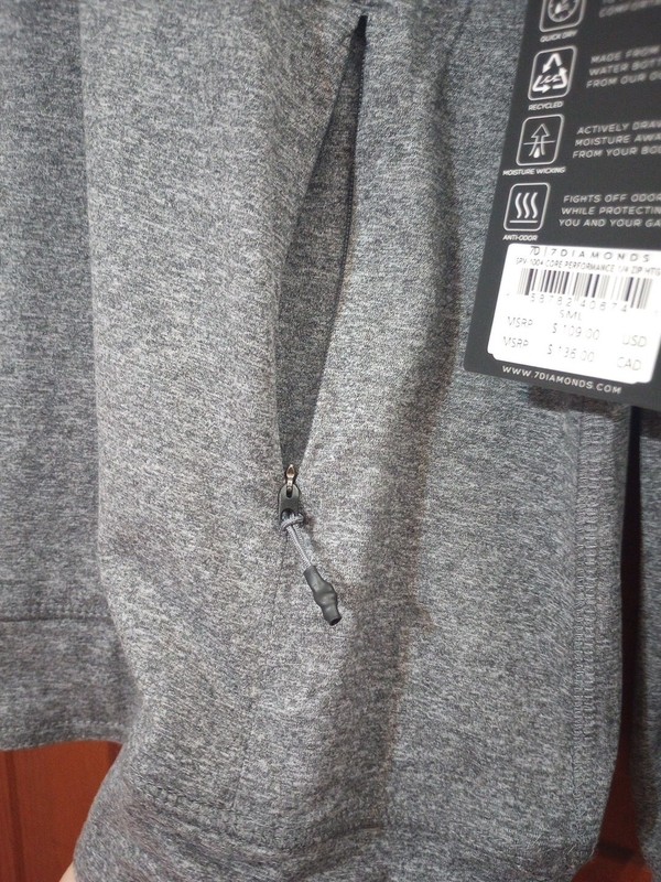 7 Diamonds Core Performance Pullover Men's Sz S NWT 1/4 Zip Gray Stretch $109 gallery