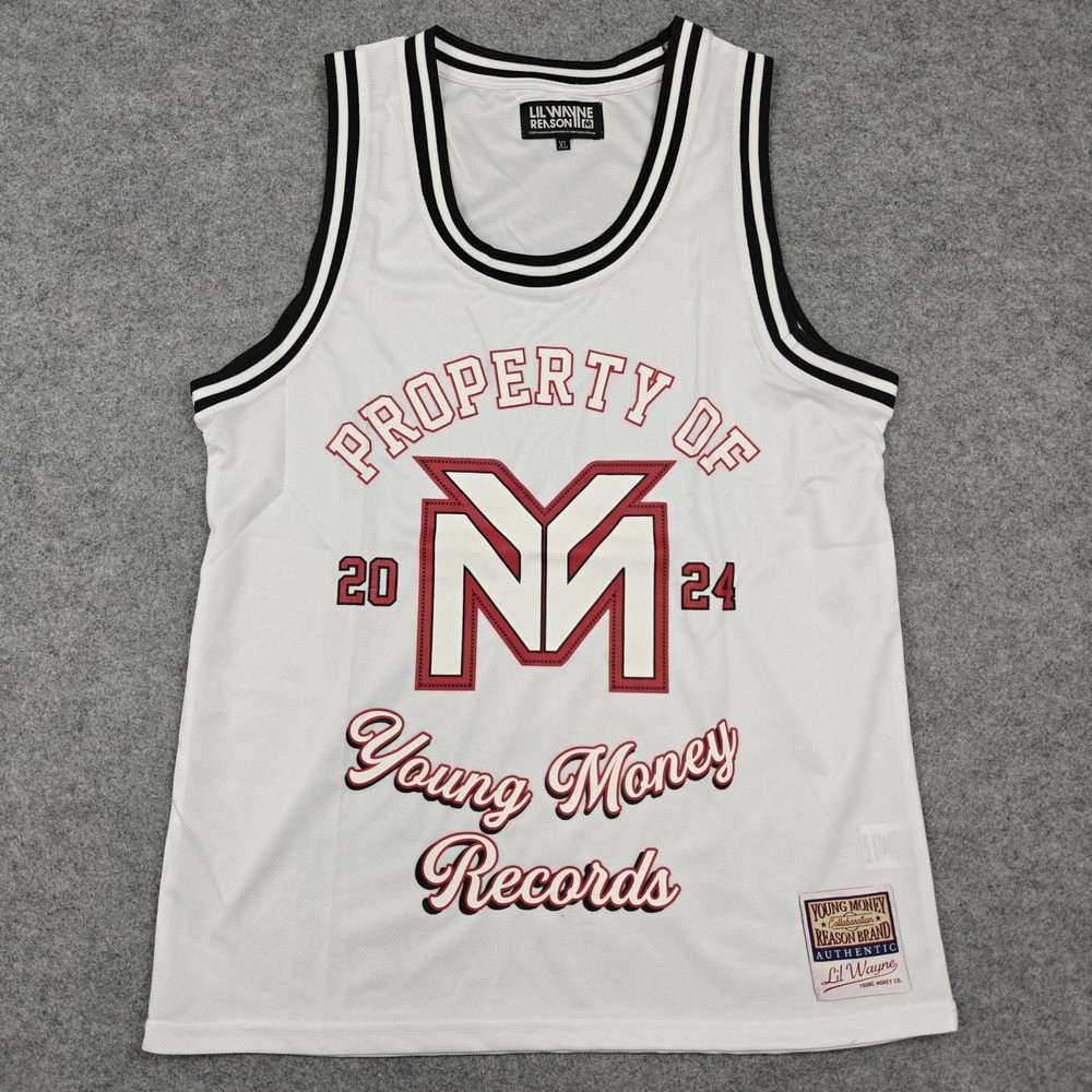 Reason X Lil Wayne Young Money Basketball Jersey Mens XL White 2024 New