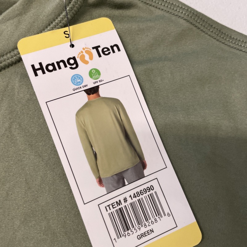 HANG TEN Men's Long Sleeve Sun Tee Shirt UV PROTECTION UPF 50+ GREEN Quick SMALL gallery