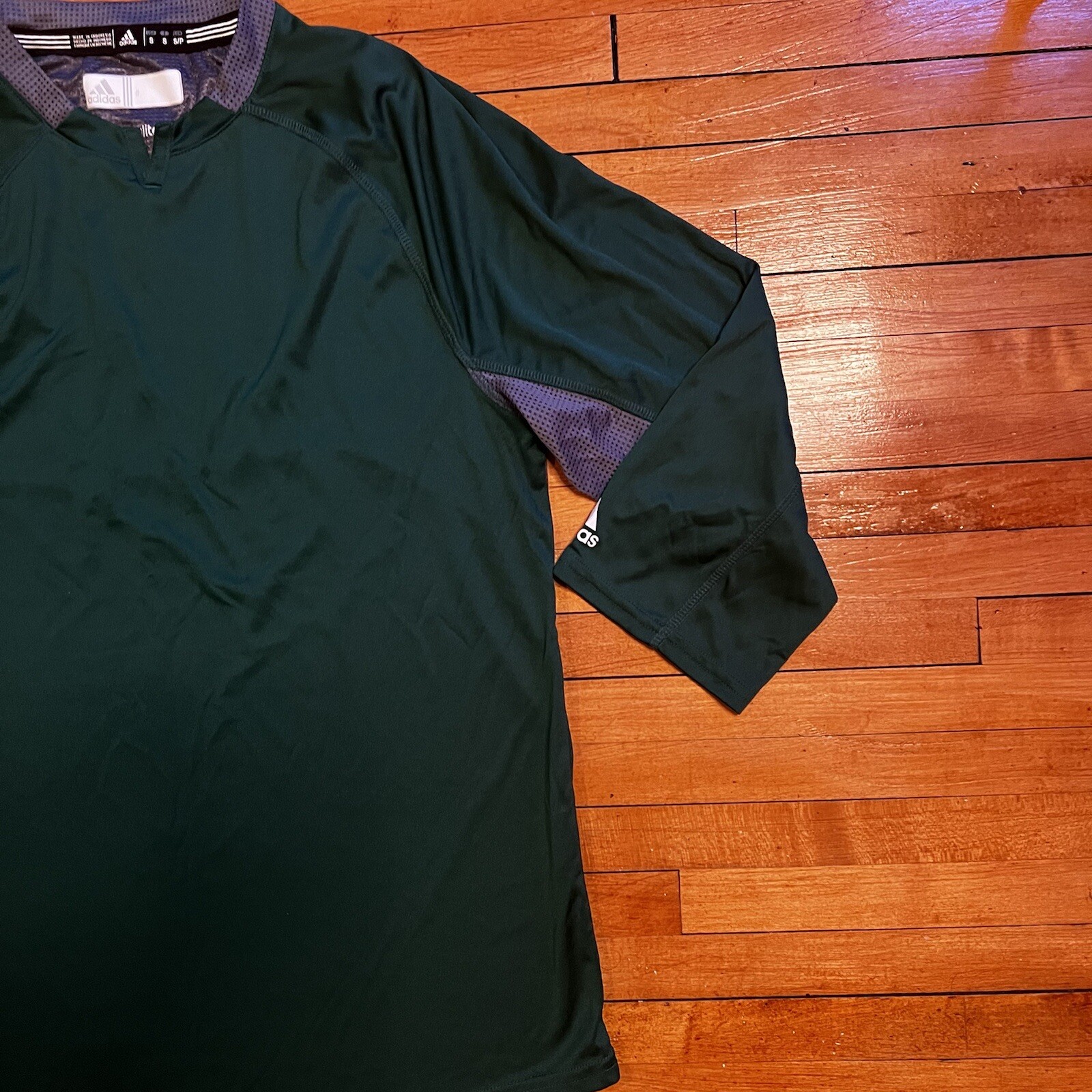 adidas Climalite Fielders Choice Game Day 3/4 Sleeve Mens Shirt Size Small Green gallery