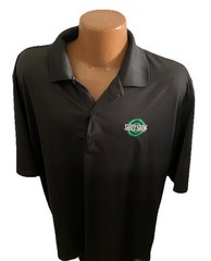 Greg Norman ML75 SHOT SHOW Target Logo Black Polo Golf Shirt Men’s Size Large
