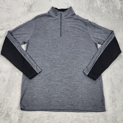 Ibex Pullover Mens XL Gray 1/4 Zip Merino Wool Colorblock Base Layer Top