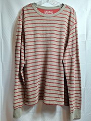 EDDIE BAUER Outdoor Waffle Knit Thermal Sz L/Tall Stripe 90s Y2K Casual Gorpcore