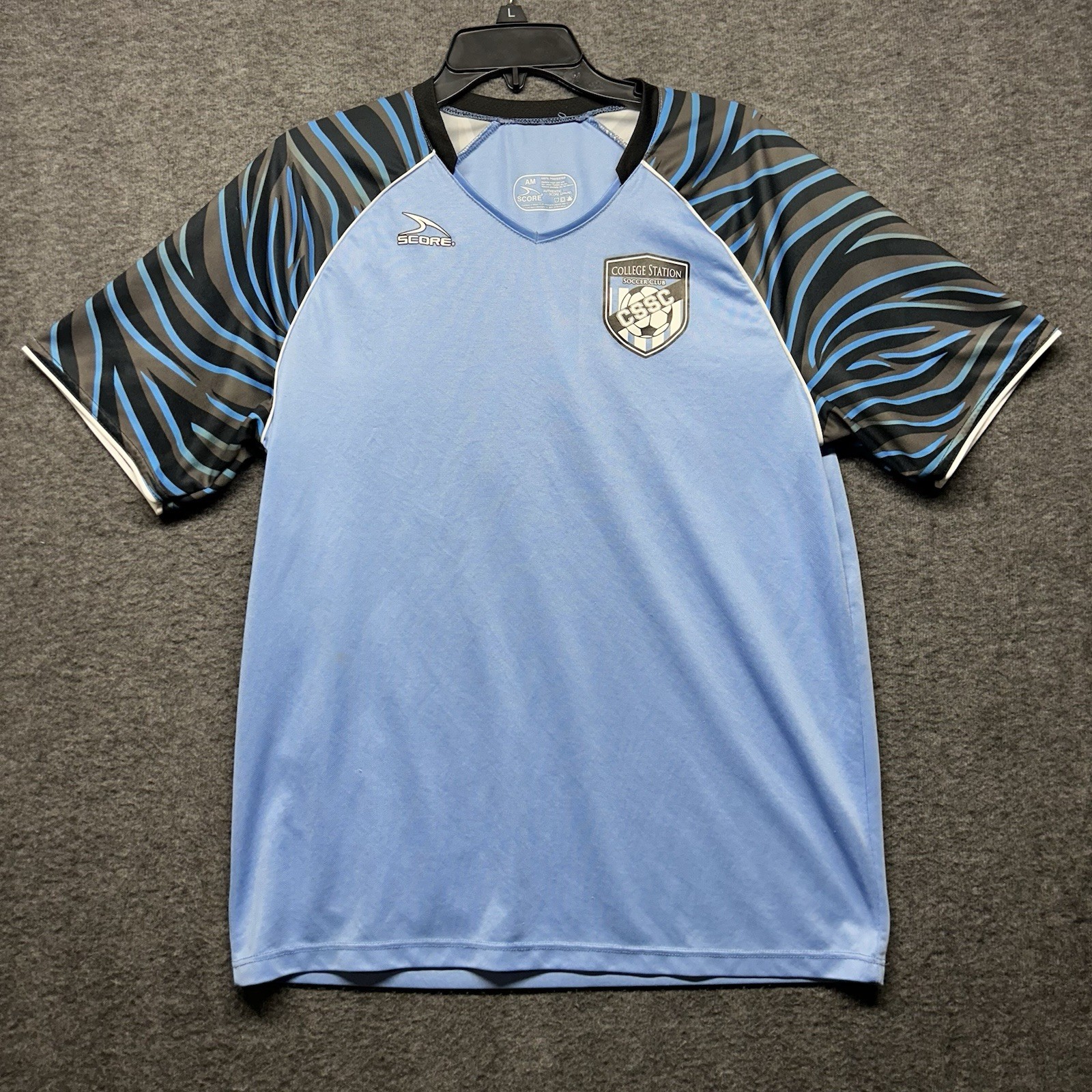 Vintage 90s Soccer Size M Bloke Core Style Jersey Blue College Station Messi gallery