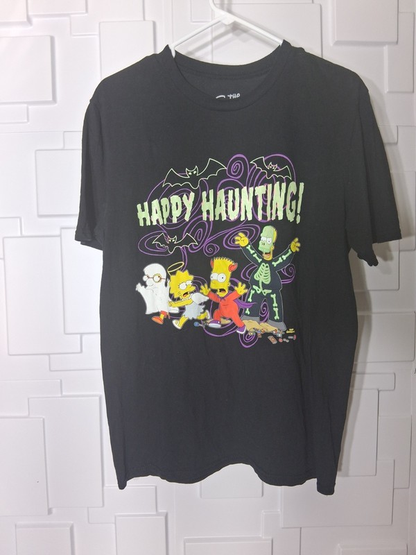 Universal Studios The Simpsons Glow In The Dark Haunting T-shirt Size M gallery