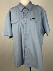 WRANGLER Outdoor S/S Vented Snap Front Performance Shirt w/Pockets – 3XL, Blue