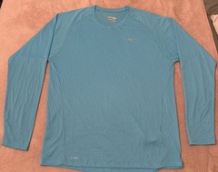 Saucony Shirt Mens Large TurquoiseLong Sleeve Running