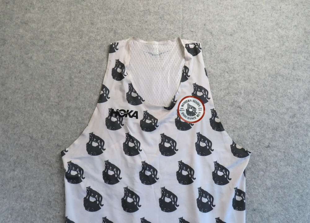 Rabbit Tank Top Mens Small White HOKA Western States Running Jersey Singlet
