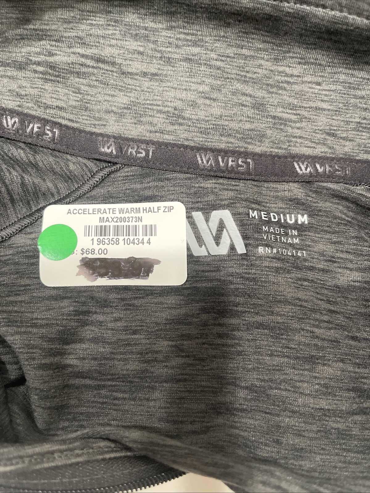 VRST Men's Accelerate Warm Half Zip Pullover Dark Grey Heather M gallery