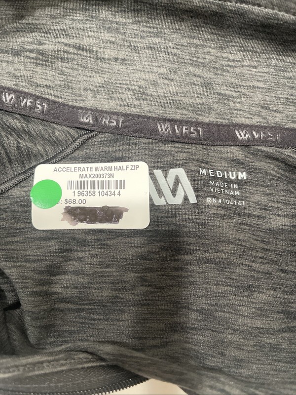 VRST Men's Accelerate Warm Half Zip Pullover Dark Grey Heather M gallery