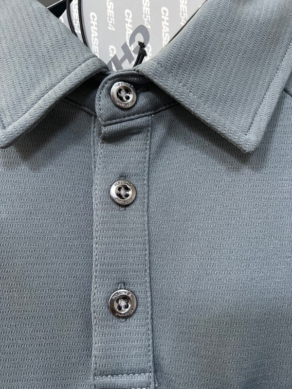 🔥CHASE 54 GOLF MEN'S GREY LONG SLEEVE POLO WITH POCKET MS4201 EASTWOOD NWT $74 gallery