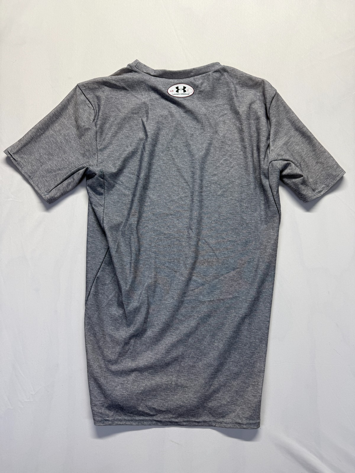 Under Armour HeatGear T Shirt Mens Large Heather Gray Logo Athleisure Workout gallery