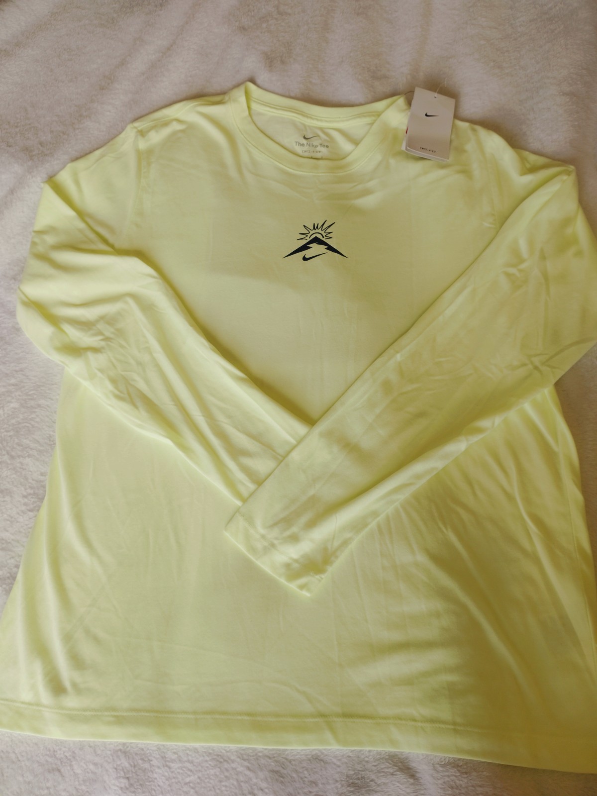 NWT Nike Neon Yellow Long Sleeve Dri-FIT Athletic Shirt Men’s/Women’s L gallery