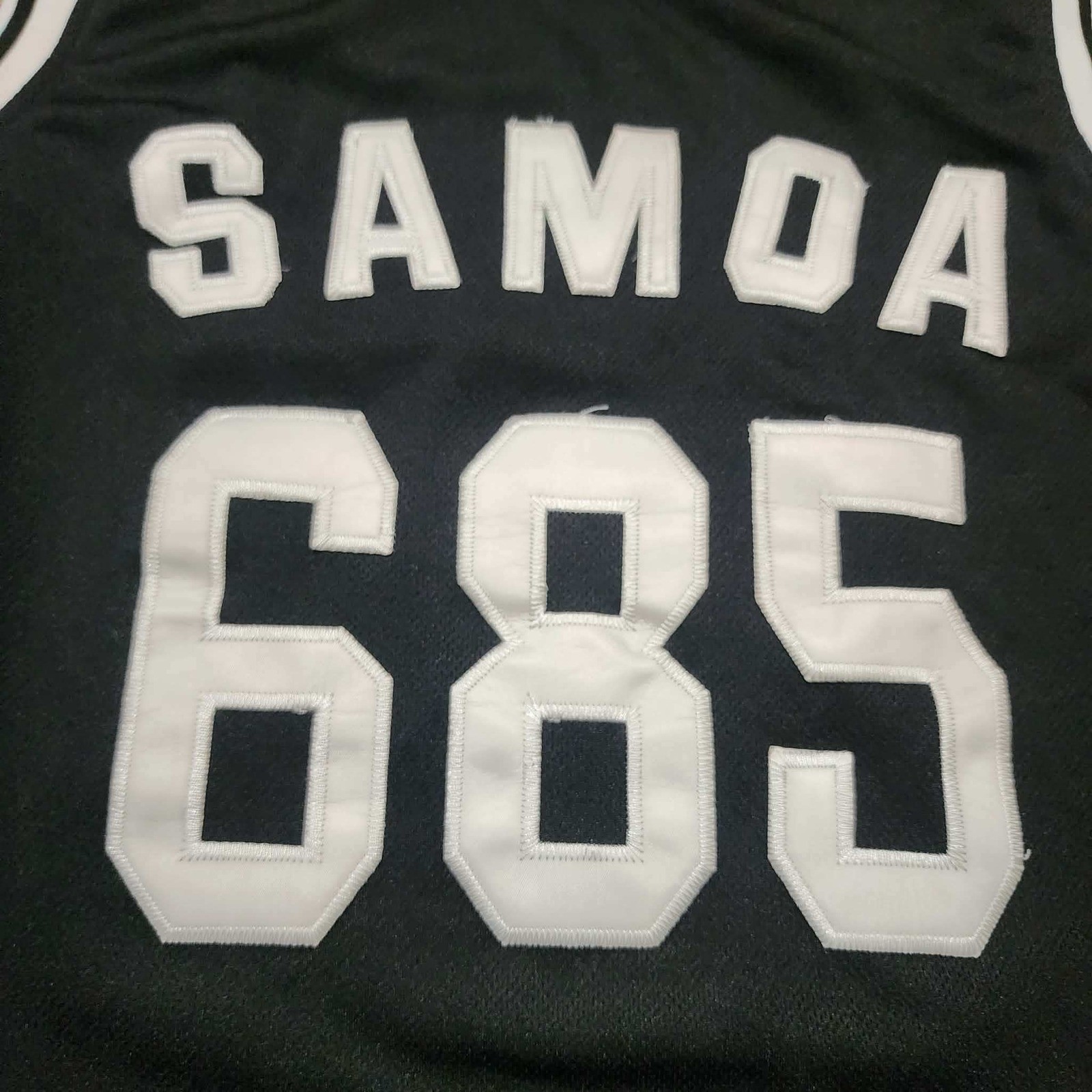 Recon Samoa 685 Basketball Jersey Tank Top Mens XL Black White Tackle Twill Mesh gallery
