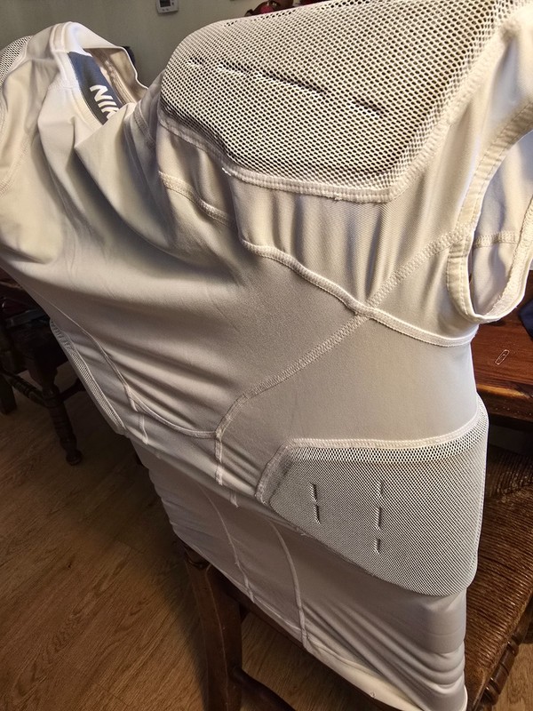 Nike Pro Compression Shirt Built-in Protective Pads Dri-Fit White Crew Large gallery