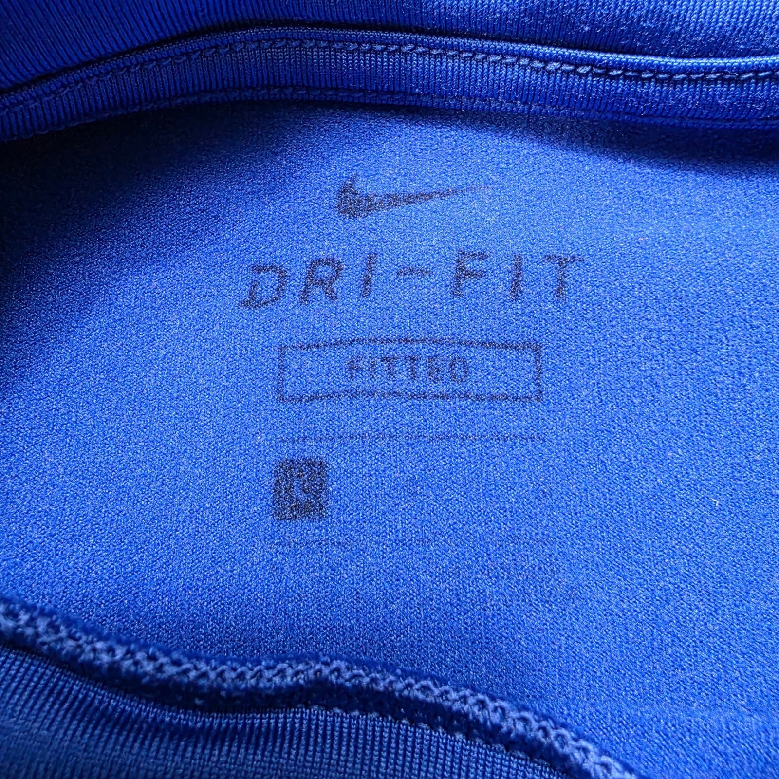 Nike Large Lee Dri Fit LS Mock Neck Athletic Shirt Royal Blue Fitted Fce Lined gallery