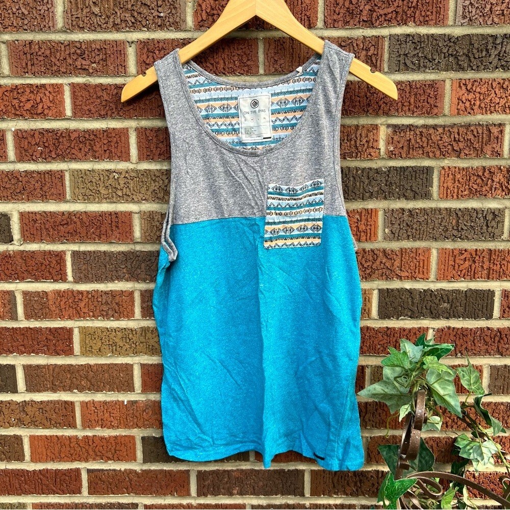 On the Byas Gray and Blue Aztec Tank Top gallery