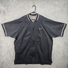 Nike Warm Up Shirt Mens XL Black Vintage 90s White Tag Heavy Full Zip Shooting