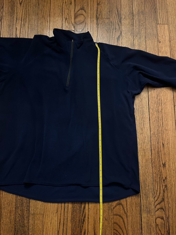 Brooks Running Navy Blue Micro Tech Fleece 1/4 Zip Athletic Pullover VGUC gallery