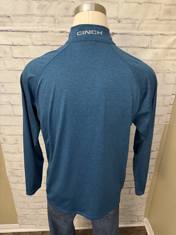 Cinch Size Large Blue 1/4 Zip Pullover Top Shirt Stretch Active Wear Western gallery