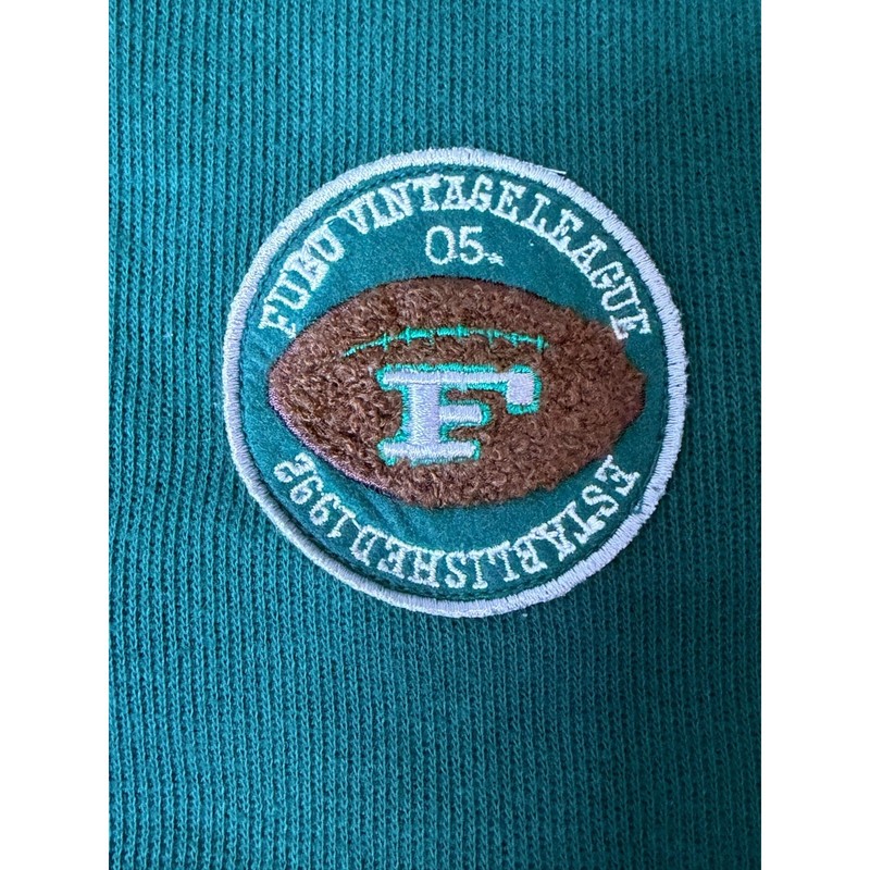 Vintage FUBU The Throwback Collection Pullover Jersey Sweater Sz XL Green White gallery