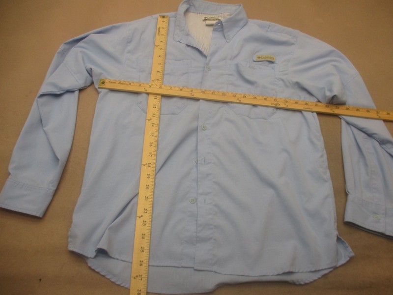 Columbia Size M Mens Blue PFG Long Sleeve Collared Button Up Outdoor Shirt 426 gallery