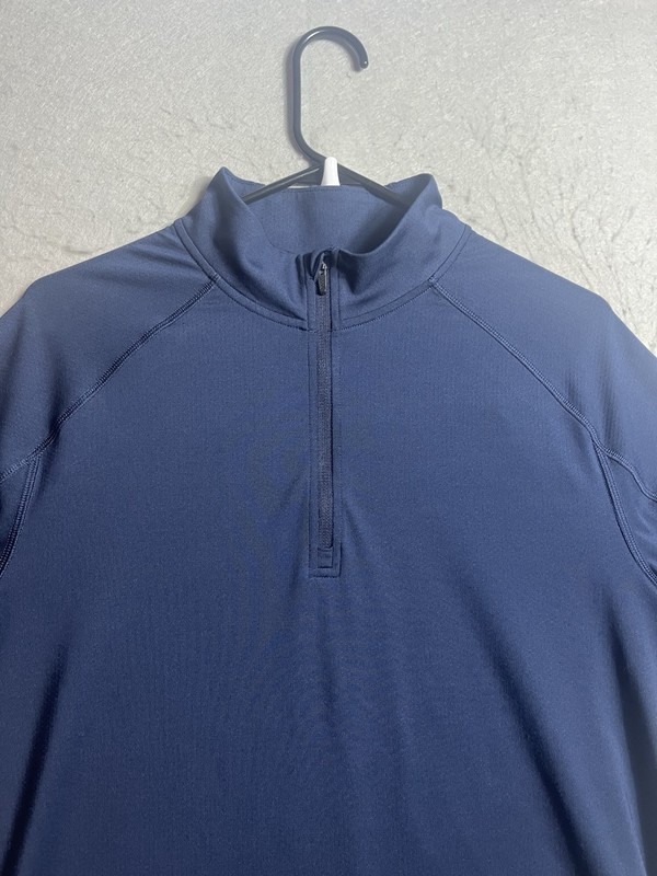 Rhone Pullover Mens M Session 1/4 Zip Blue Lightweight Gym Workout Stretch gallery