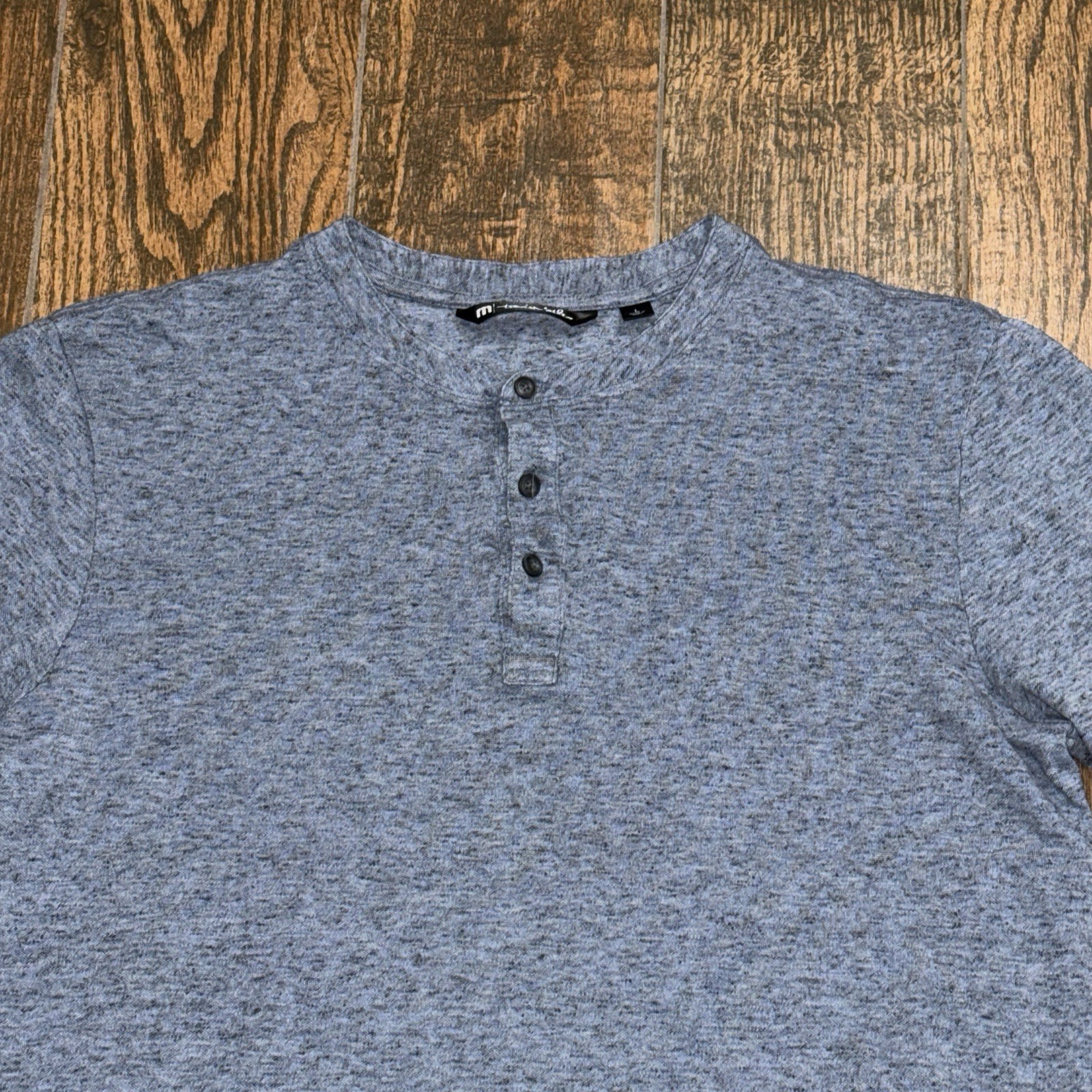 Travis Mathew Mens Longsleeve Heather Blue Cotton Modal Longsleeve Henley Large gallery