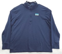 Life Is Good Shirt XL Blue Stretch Pocket Thumbhole Mock Neck 1/4 Zip Pullover