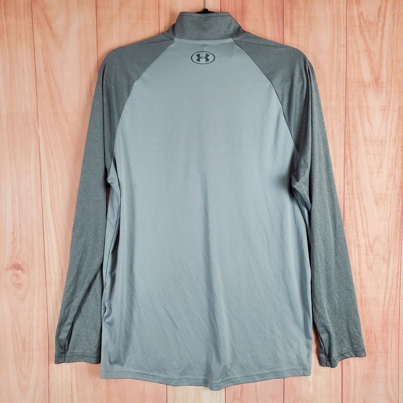 Under Armour Mens Loose Fit 1/4 Zip Pullover Grey Long Sleeve Shirt Sz L gallery