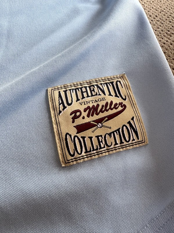Vintage P Miller Jersey Mens Large Blue Snap Button Baseball No Limit Rap gallery