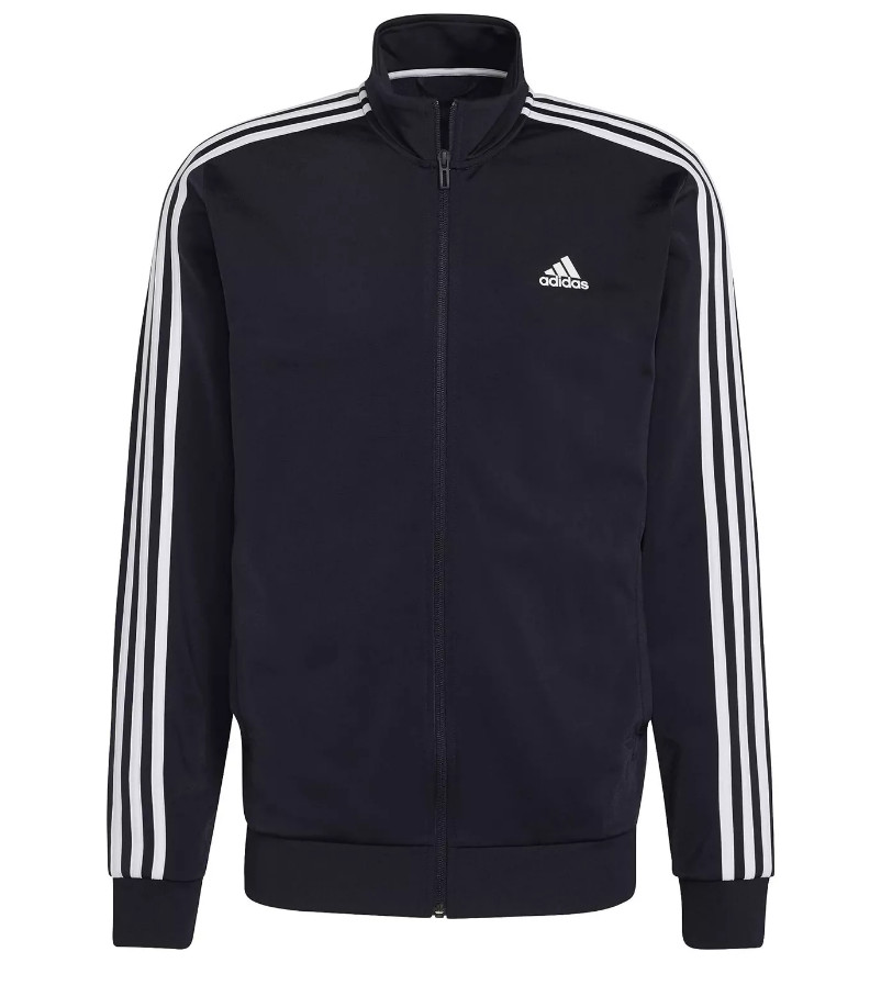 ADIDAS H46099 M 3- STRIPE FULL ZIP TRACK BLACK/WHITE TOP JACKET NWT MEN'S $55 gallery
