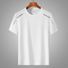 Summer men’s quick-drying ice silk solid color sports short-sleeved T-shirt